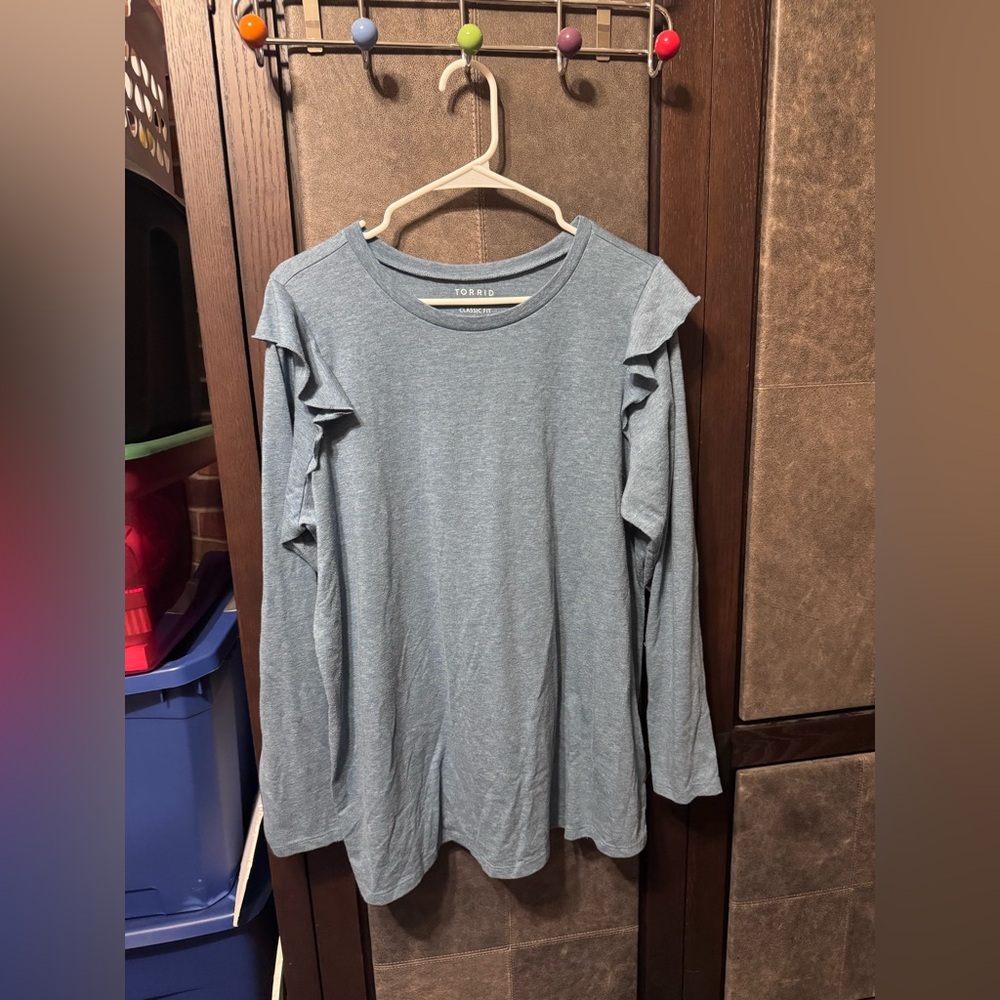 Torrid Heather Blue Long Sleeve Top